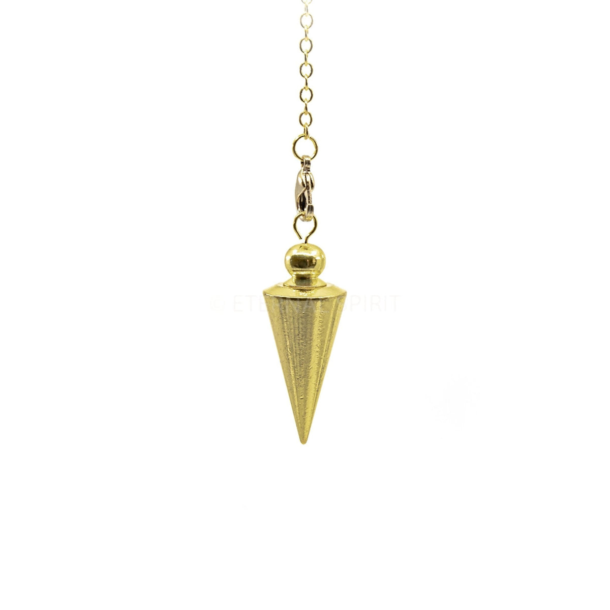 Gleaming Gold metal cone pendulum on silver chain (metals p6) — Eternal Spirit