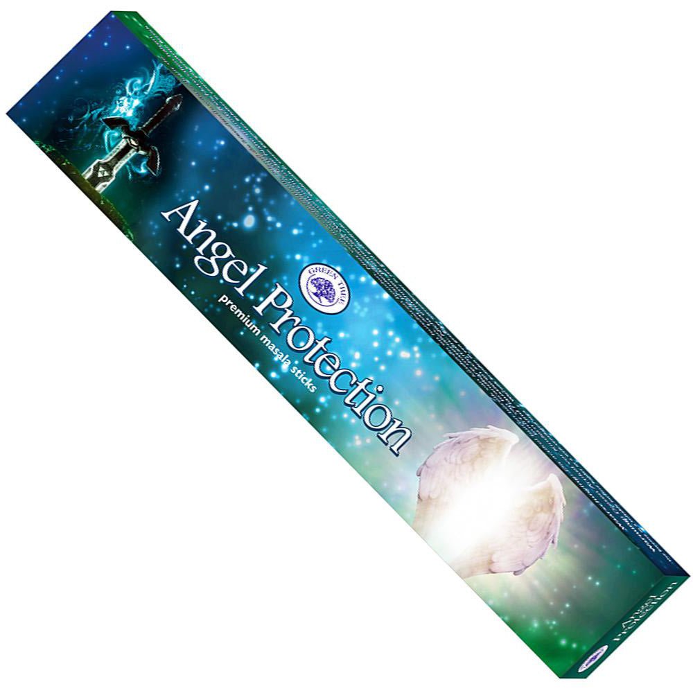 incense sticks - green tree "angel protection", artisan packaging on white background — Eternal Spirit