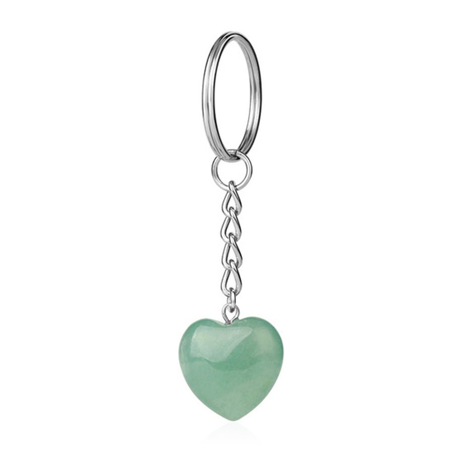 Verdant Green Aventurine (Green) heart crystal key ring — Eternal Spirit