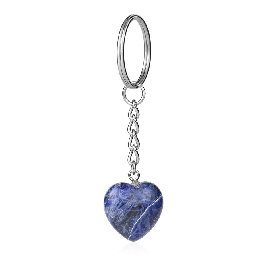 Deep Blue Sodalite heart crystal key ring — Eternal Spirit