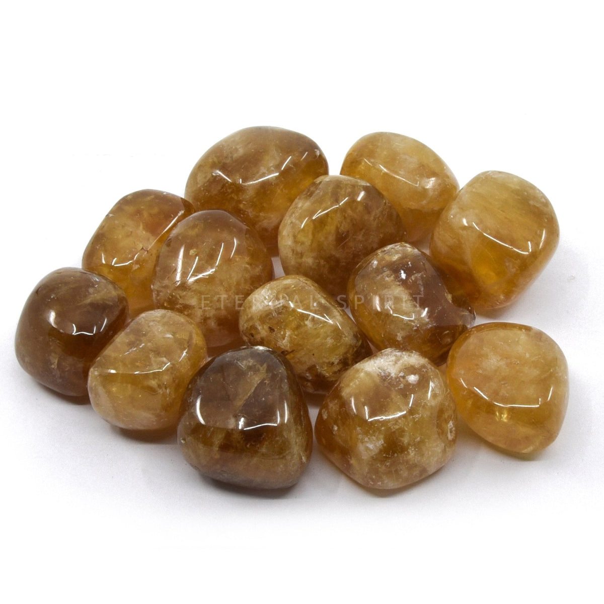 collection of polished Calcite (Honey) tumble stones — Eternal Spirit
