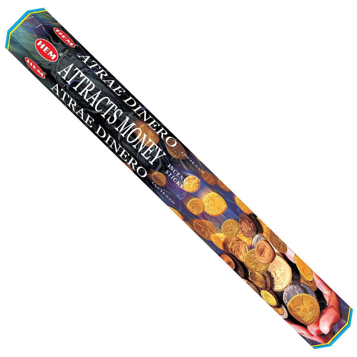 incense sticks - hem "attracts money"", artisan packaging on white background — Eternal Spirit