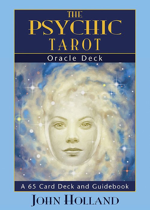 The Psychic Tarot Oracle Deck box in dark blue with golden text by John Holland — Eternal Spirit