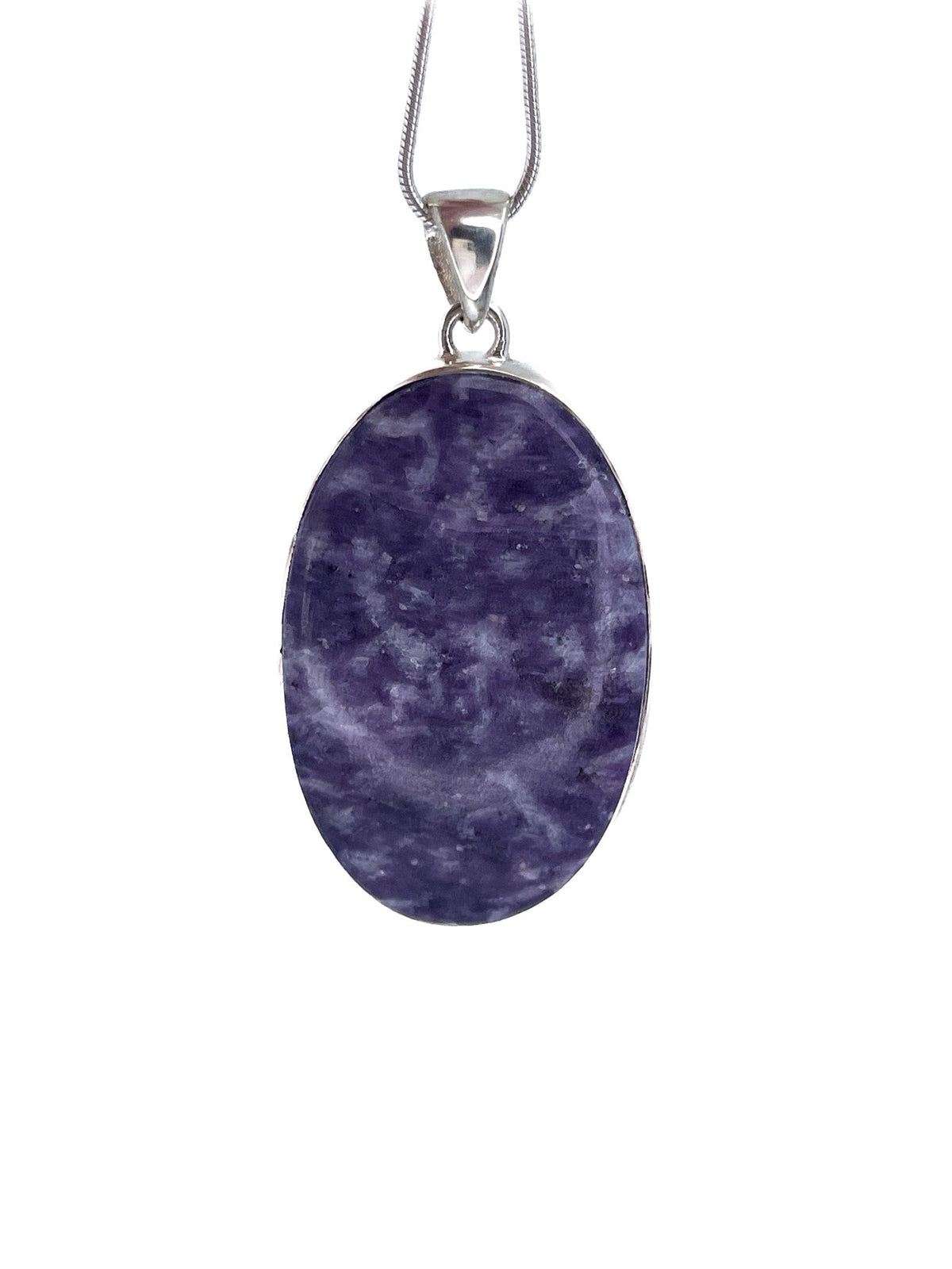 lepidolite cabochon oval pendant with sterling silver bail — Eternal Spirit