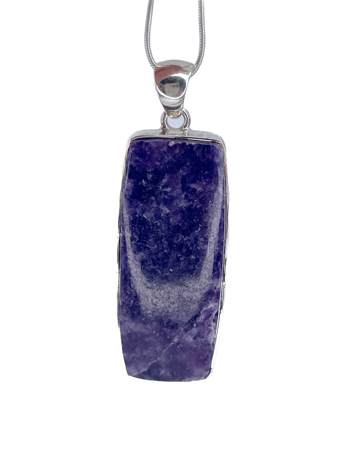 lepidolite cabochon rectangle pendant with sterling silver bail — Eternal Spirit