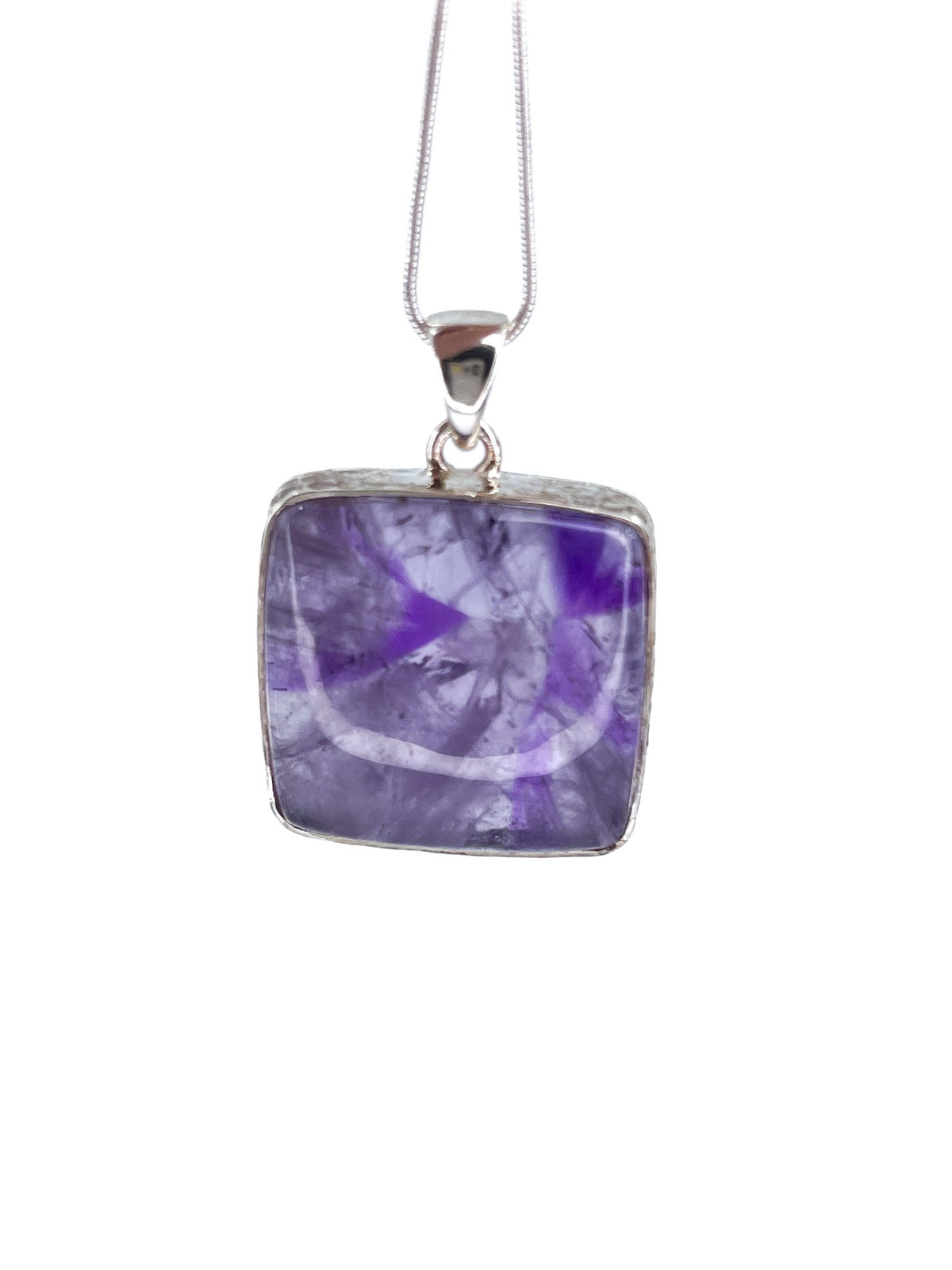 amethyst (star) cabochon square pendant with sterling silver bail — Eternal Spirit