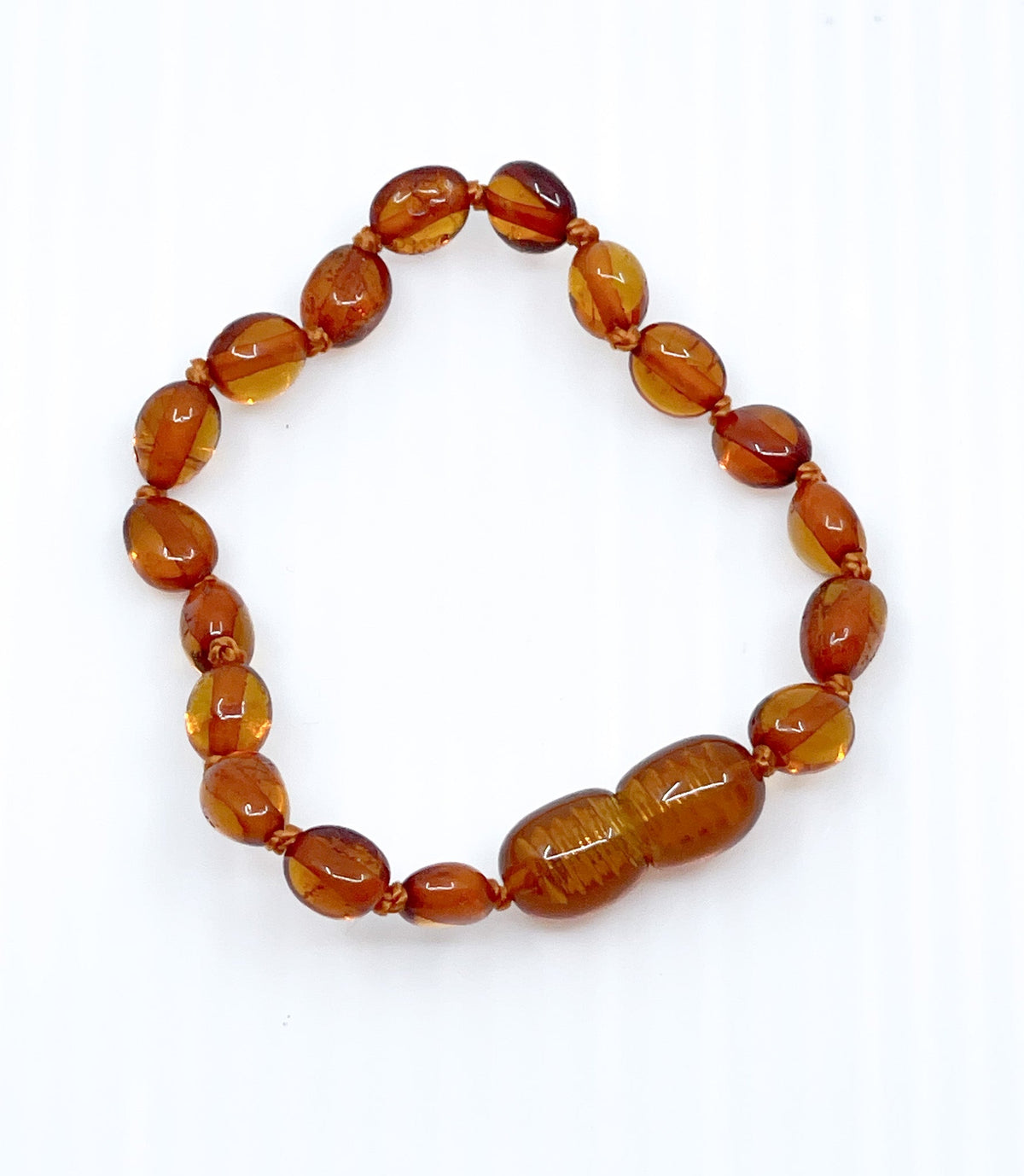 Natural Baltic amber teething bracelet, warm honey tones — Eternal Spirit