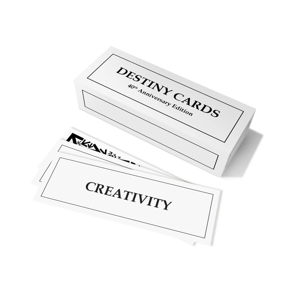Destiny Cards, 40th Anniversary Edition, box with a fan of affirmation cards