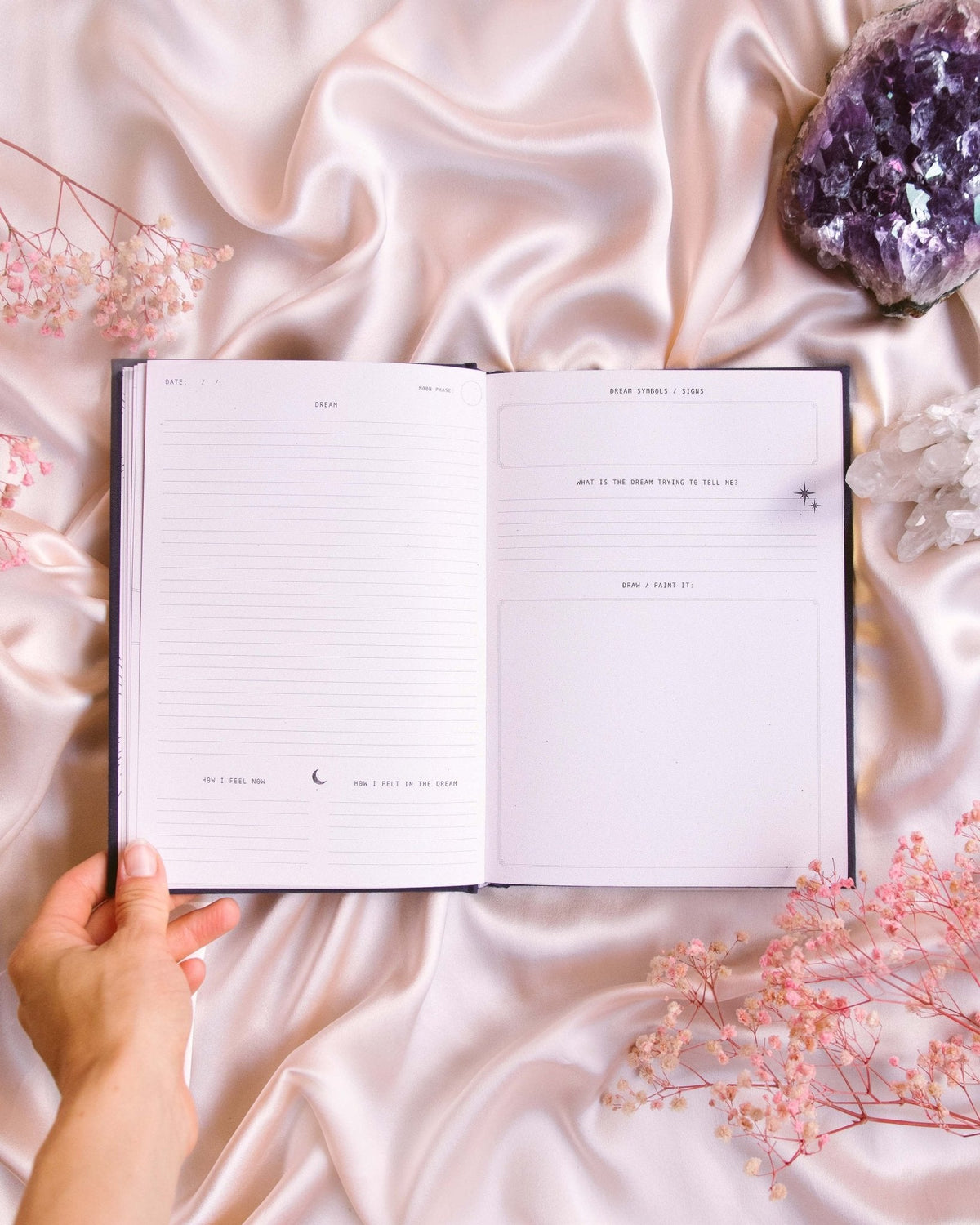 Dreamy Moons "Dream Journal capturing the journal's artistic page details — Eternal Spirit