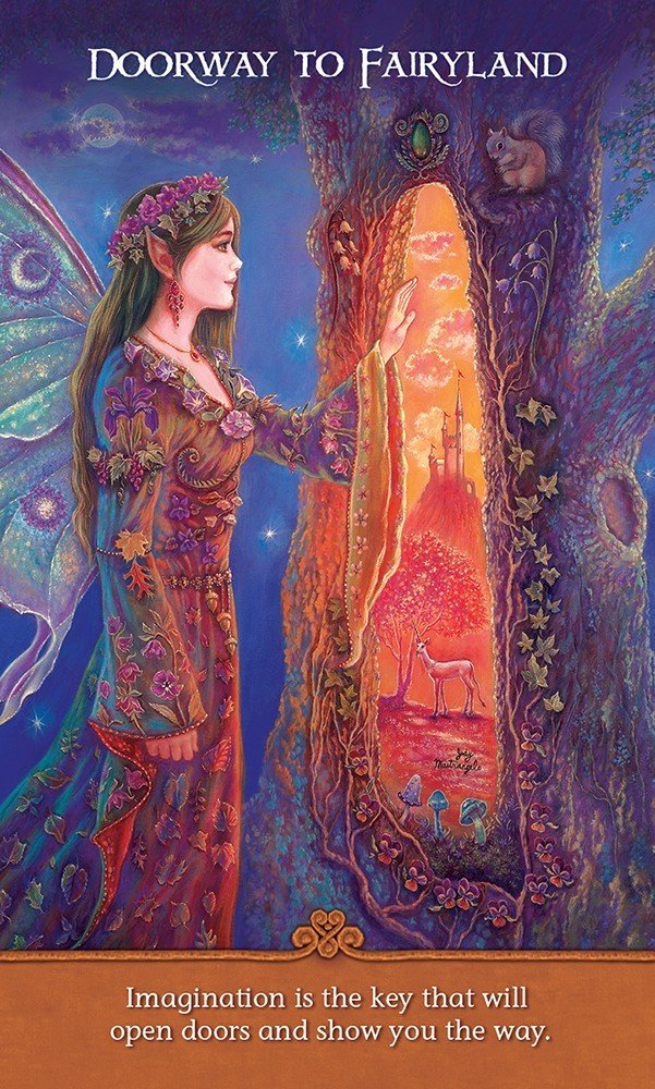 Inspirational Wisdom From Angels Fairies Oracle deck, Doorway to Fairyland card with imagination — Eternal Spirit