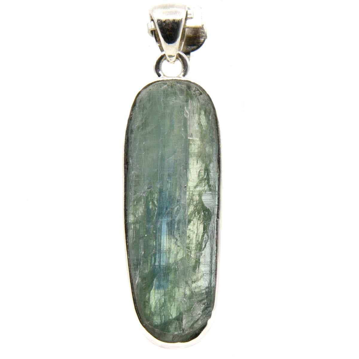 kyanite (green) natural pendant, front view showing natural stone face — Eternal Spirit