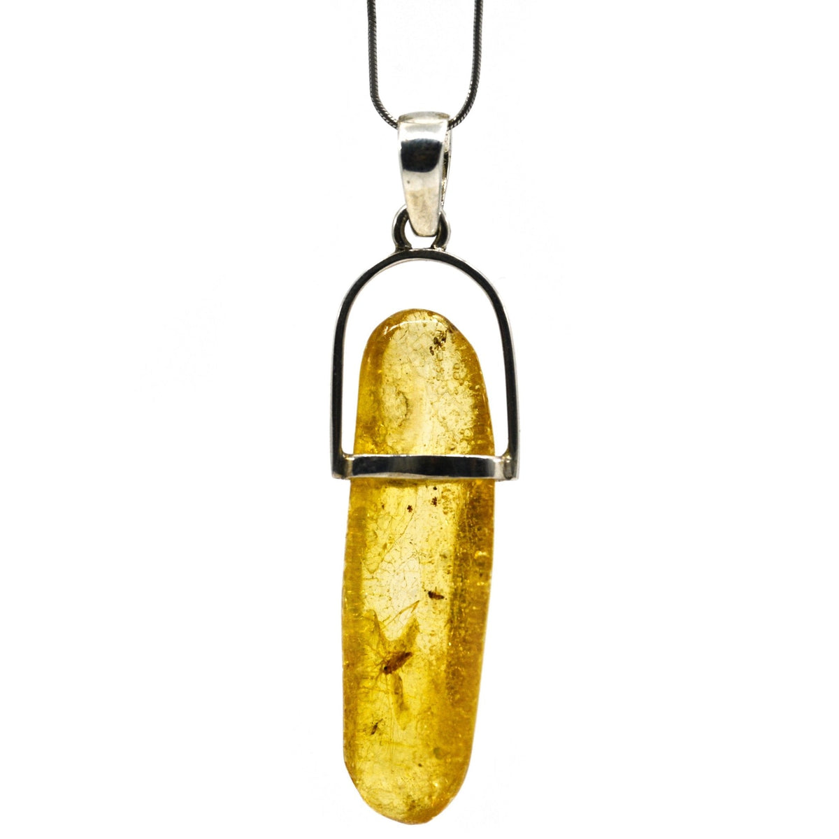 amber natural (insects) pendant, front view showing natural stone face — Eternal Spirit