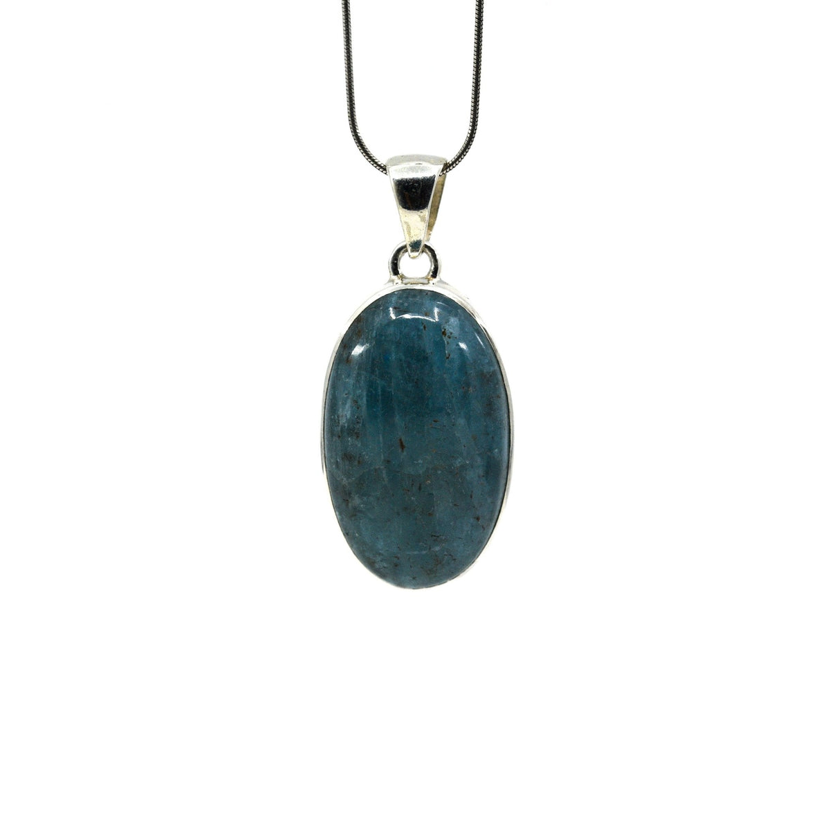 aquamarine cabochon oval pendant with sterling silver bail — Eternal Spirit