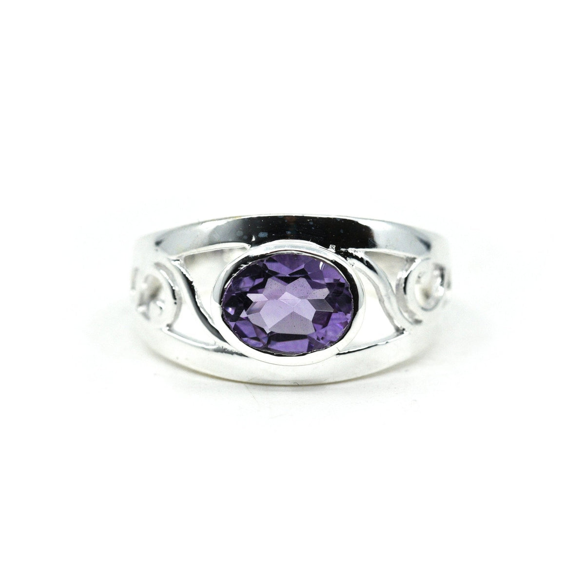 deep purple Amethyst crystal ring in size T #R792 — Eternal Spirit