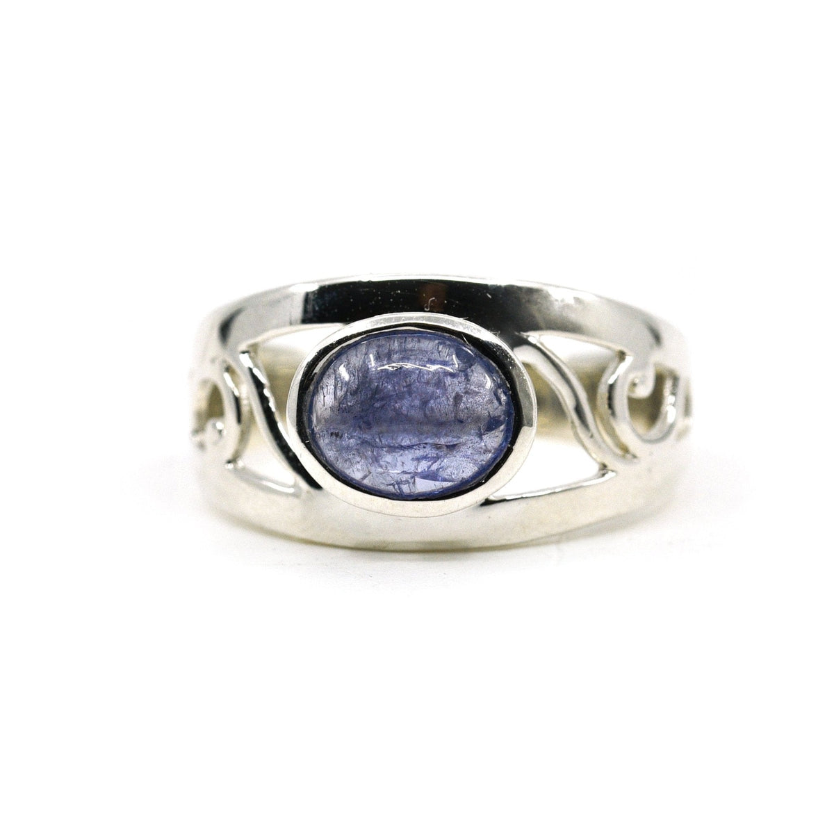 lustrous Tanzanite crystal ring viewed from above, size R #R757 — Eternal Spirit