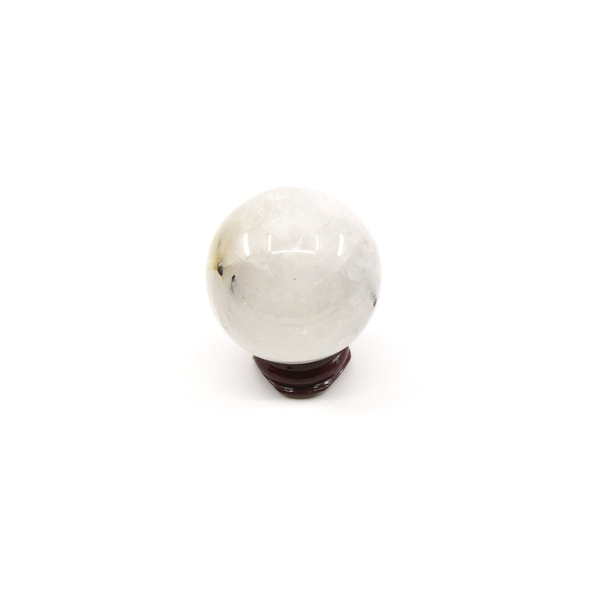 Tourmalinated Quartz with dark needles sphere #1468, showing depth and lustre — Eternal Spirit