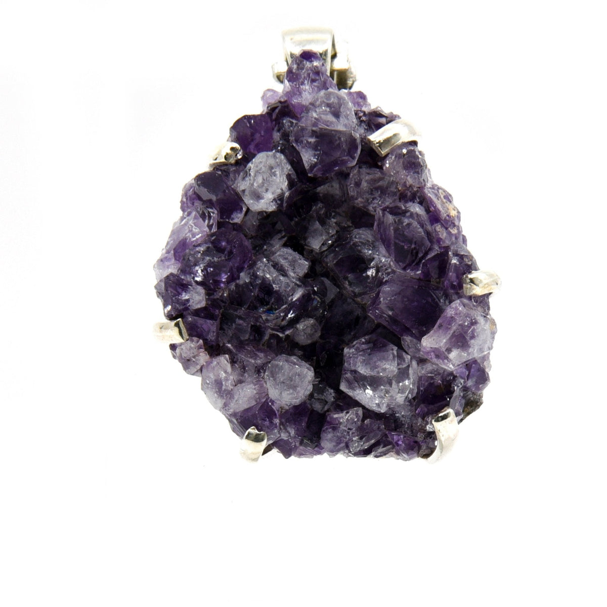 amethyst natural cluster pendant, front view showing natural stone face — Eternal Spirit