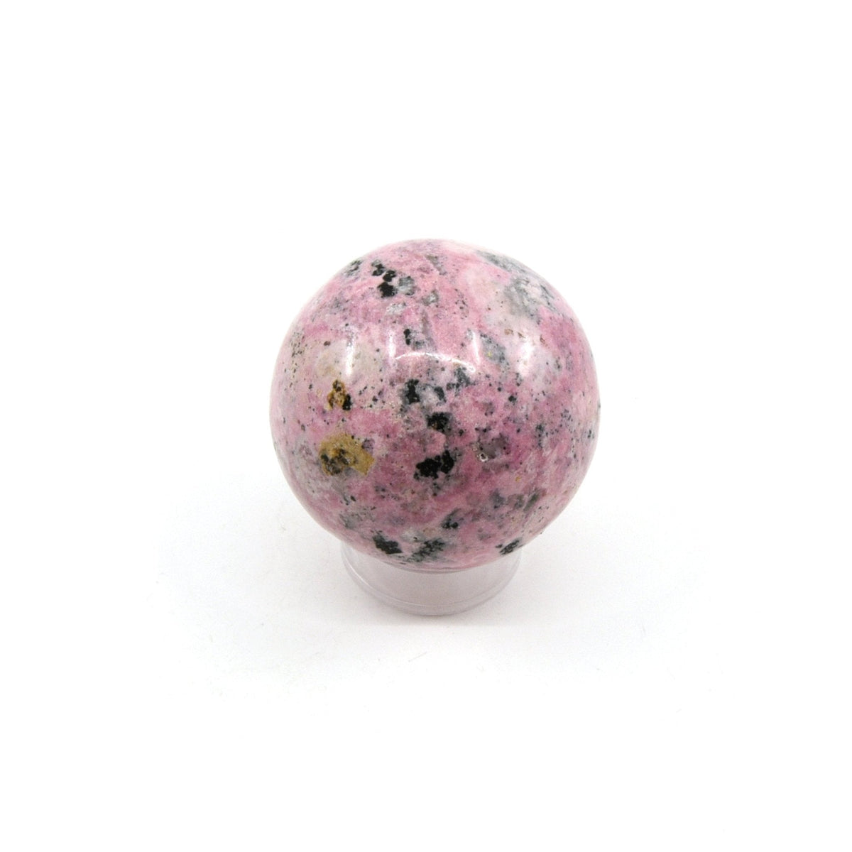 rosy pink Rhodonite sphere #1851, showing depth and lustre — Eternal Spirit