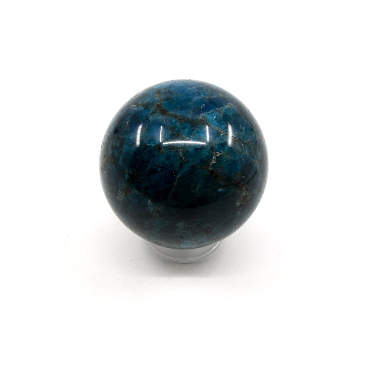vivid blue Apatite sphere #1861, showing depth and lustre — Eternal Spirit