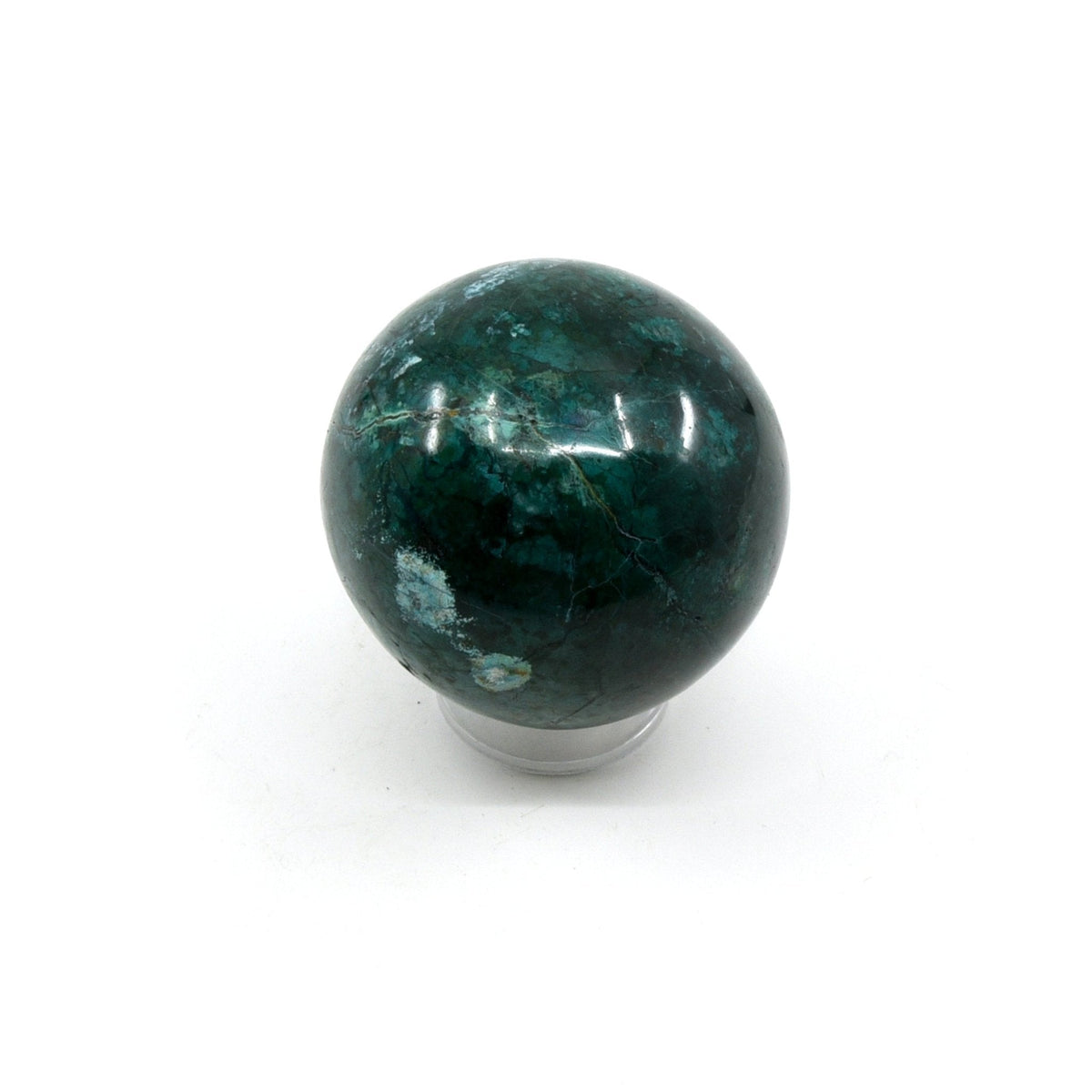vibrant teal Chrysocolla sphere #1862, showcasing natural beauty — Eternal Spirit