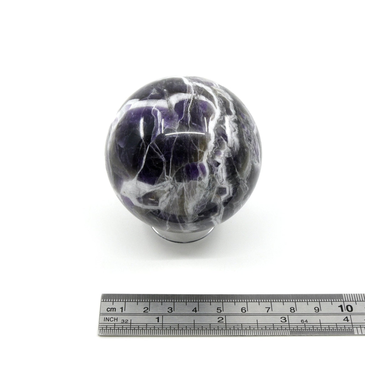 Large acrylic sphere stand, alternate angle view — Eternal Spirit