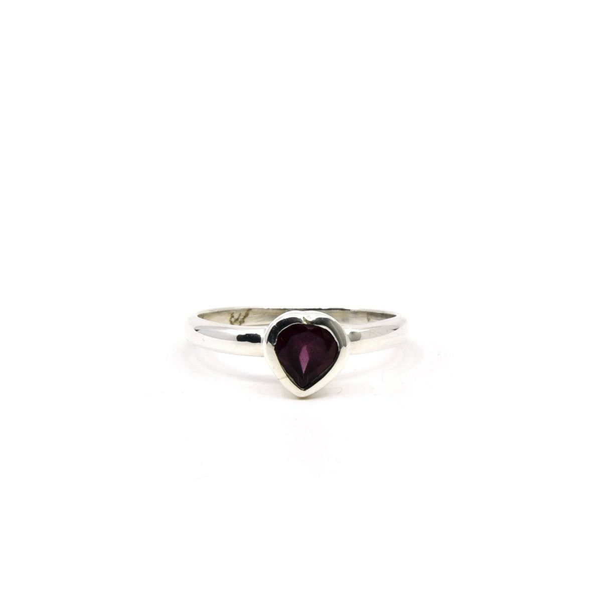 deep crimson Garnet crystal ring viewed from above, size P #R648 — Eternal Spirit
