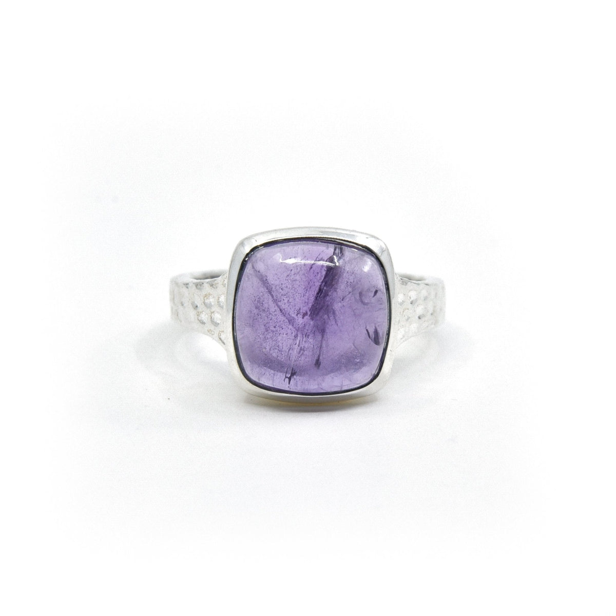 deep purple Amethyst crystal ring viewed from above, size T #R362 — Eternal Spirit