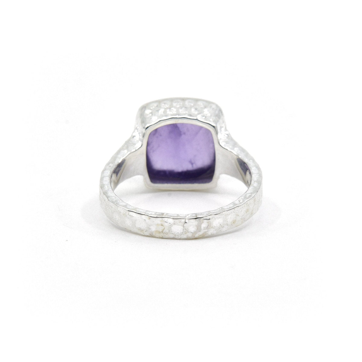 reverse of Amethyst ring #R362 showing the inner sterling silver band — Eternal Spirit