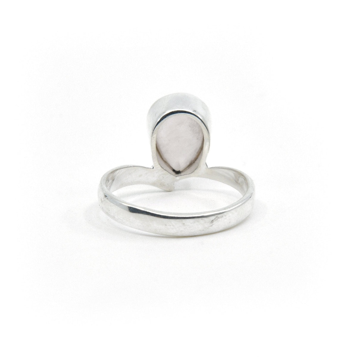 reverse of Quartz (Rose) ring #R371 showing the inner sterling silver band — Eternal Spirit