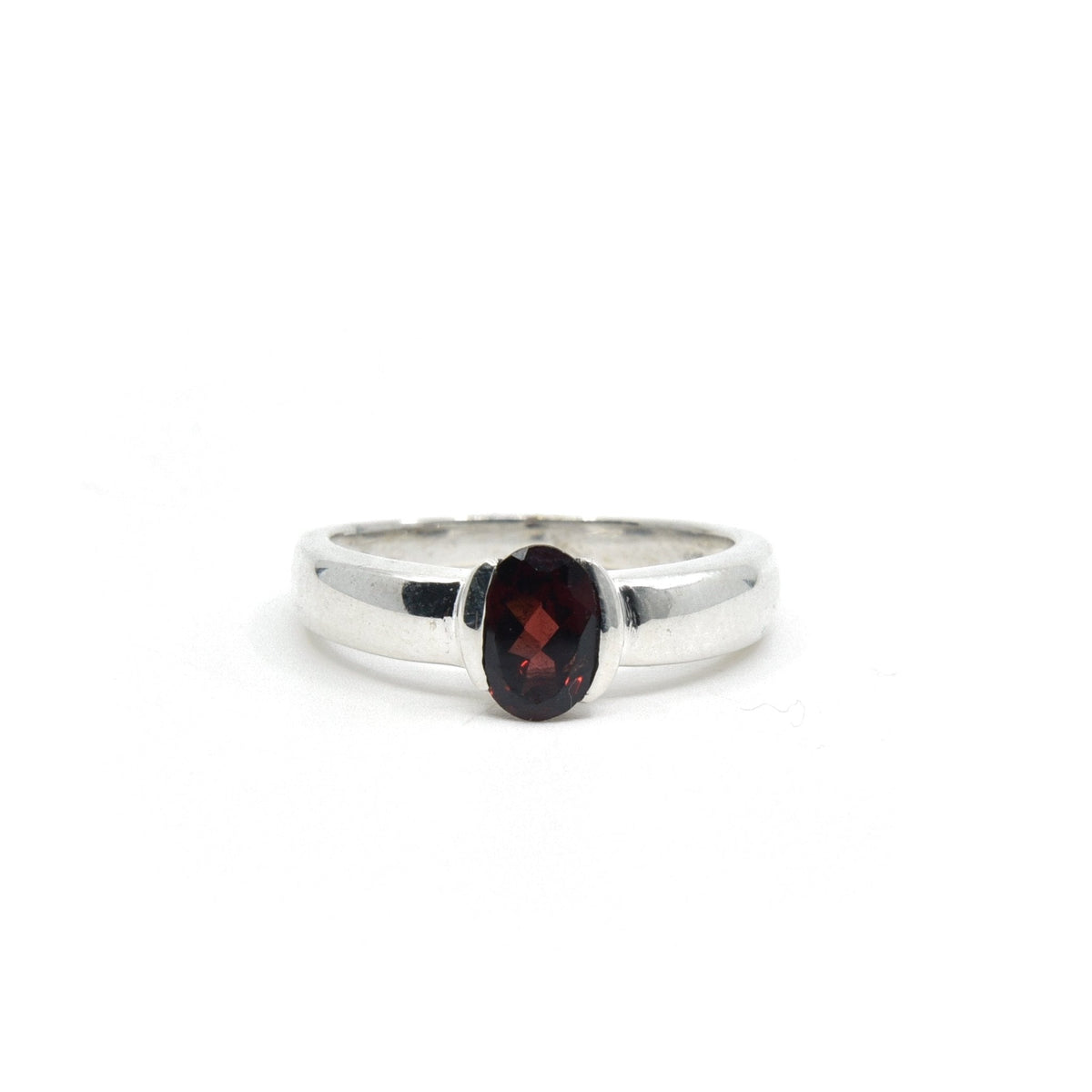 deep crimson Garnet crystal ring viewed from above, size R #R421 — Eternal Spirit