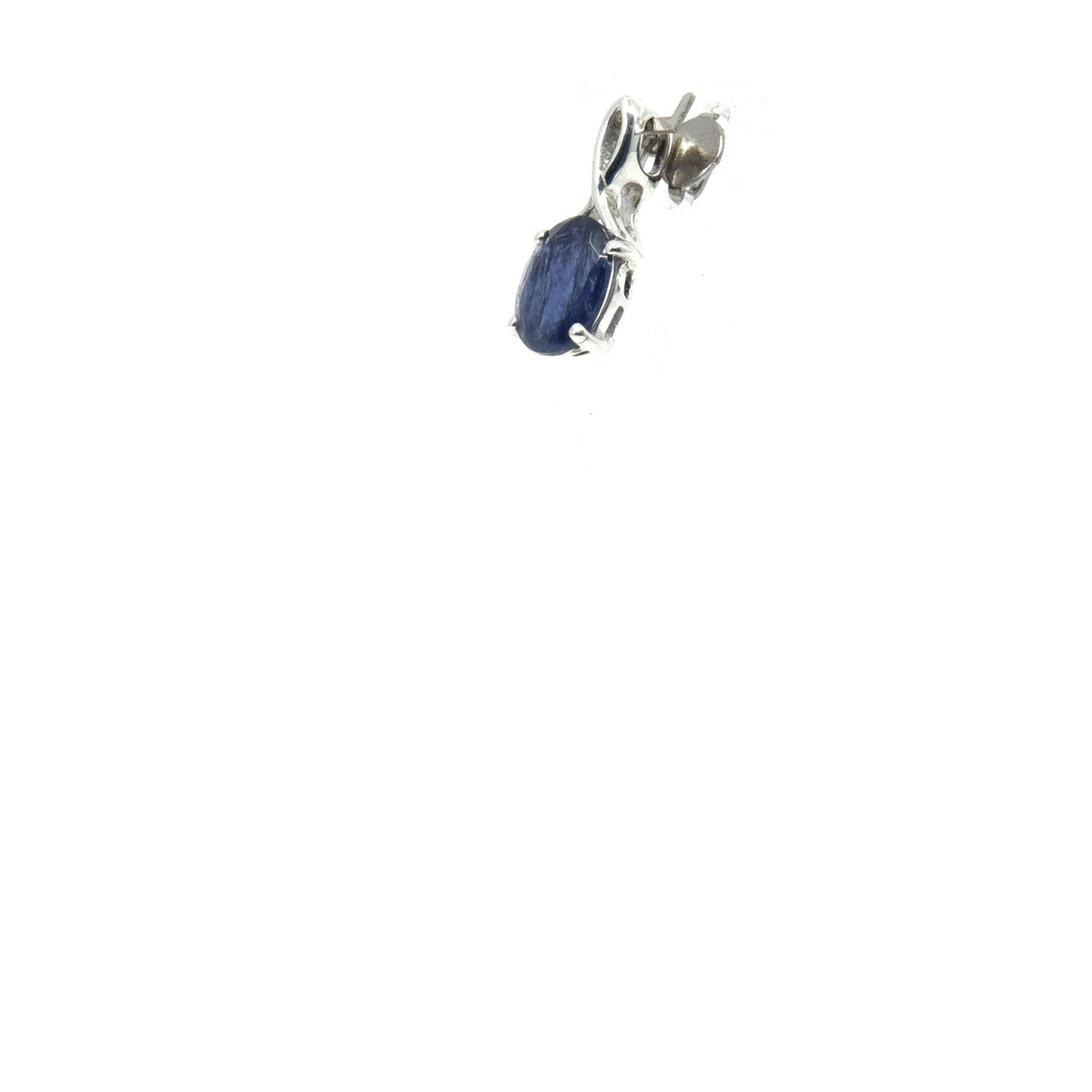 iolite faceted oval pendant, angled view showing silver bail and stone profile — Eternal Spirit