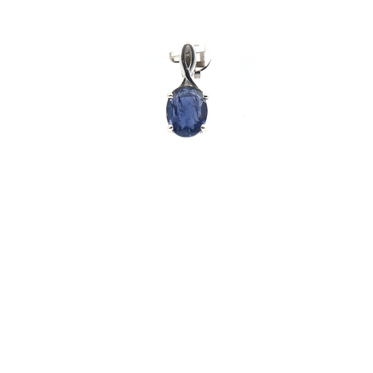iolite faceted oval pendant, front view showing natural stone face — Eternal Spirit