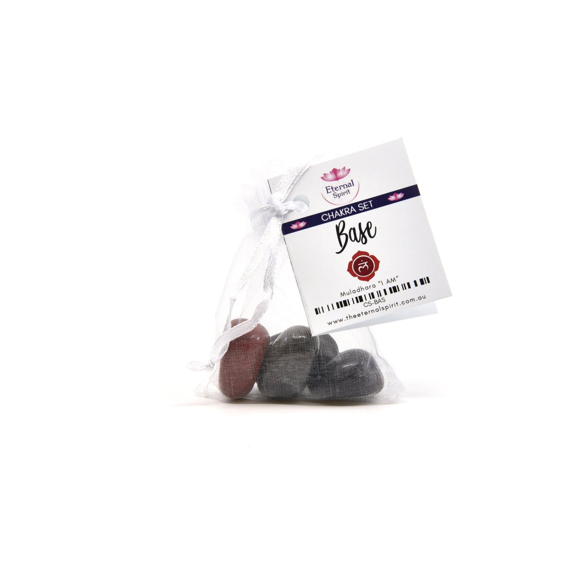 Crystal healing set for Root chakra, tumbled stones in pouch — Eternal Spirit