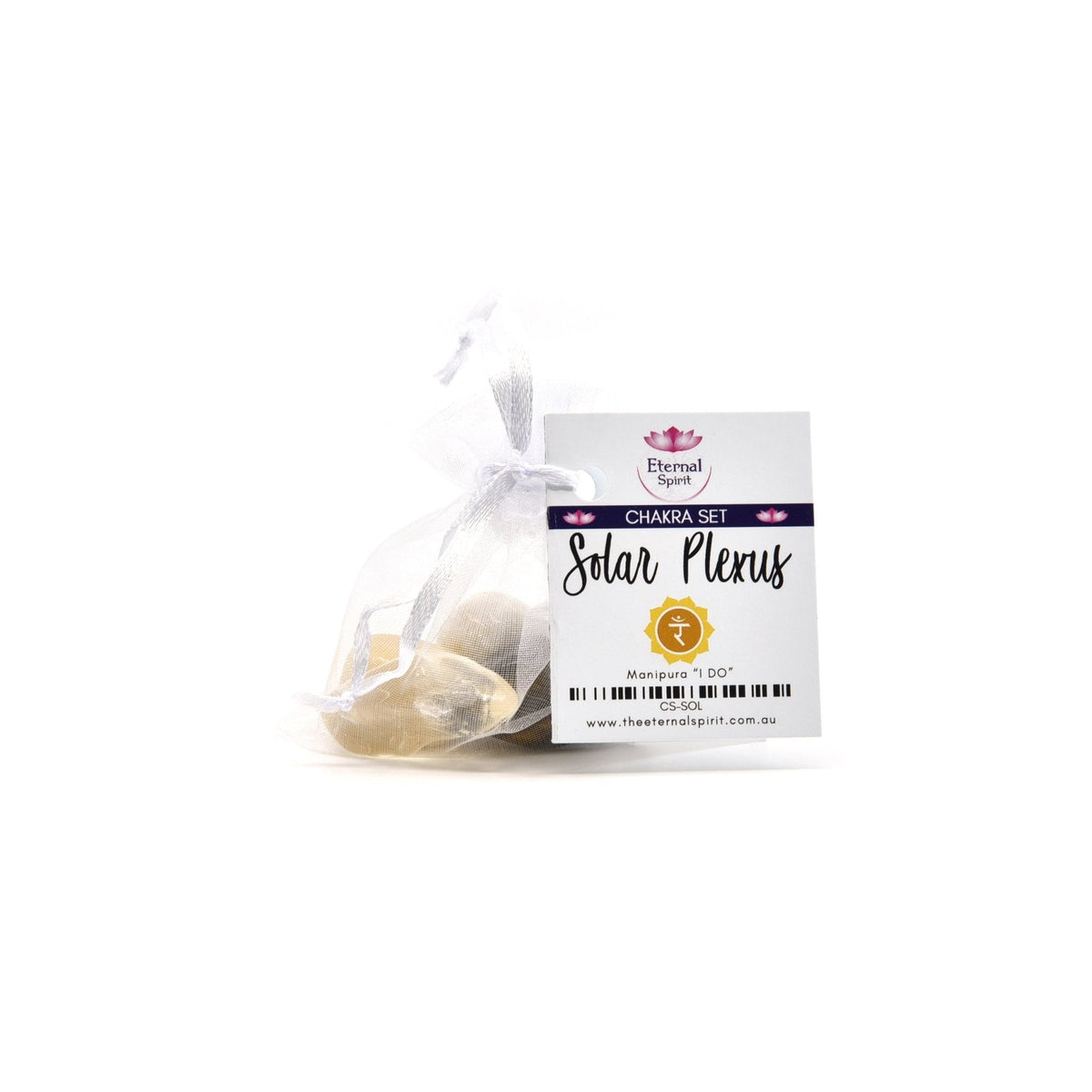 Crystal healing set for Solar Plexus chakra, tumbled stones in pouch — Eternal Spirit
