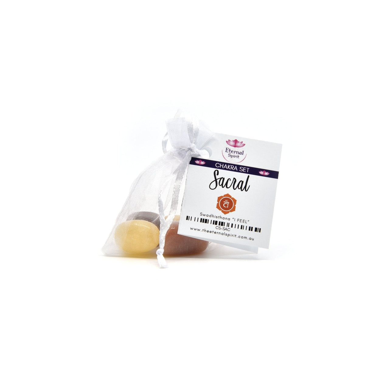 Crystal healing set for Sacral chakra, tumbled stones in pouch — Eternal Spirit