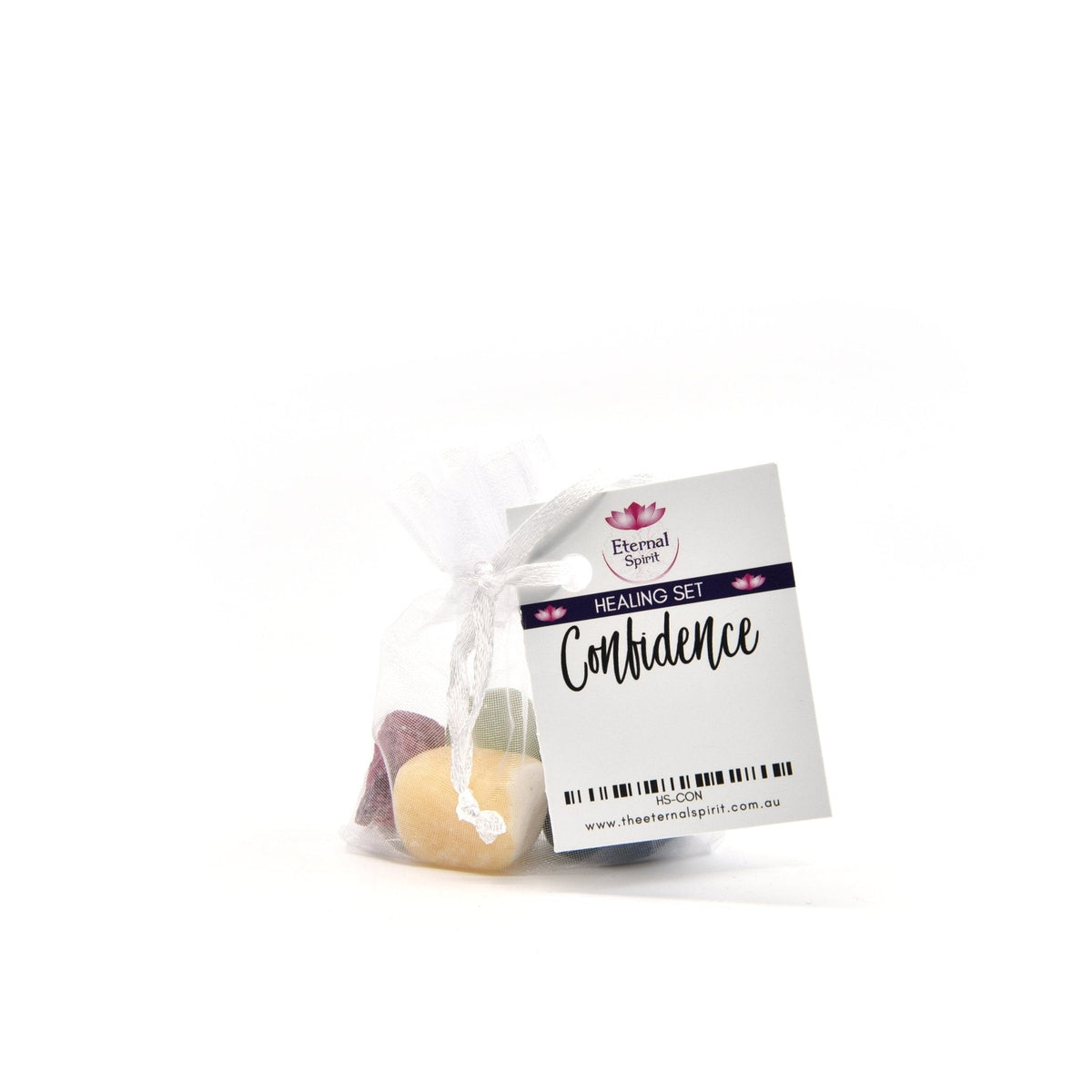 Crystal healing pouch for Confidence, selected tumbled stones — Eternal Spirit