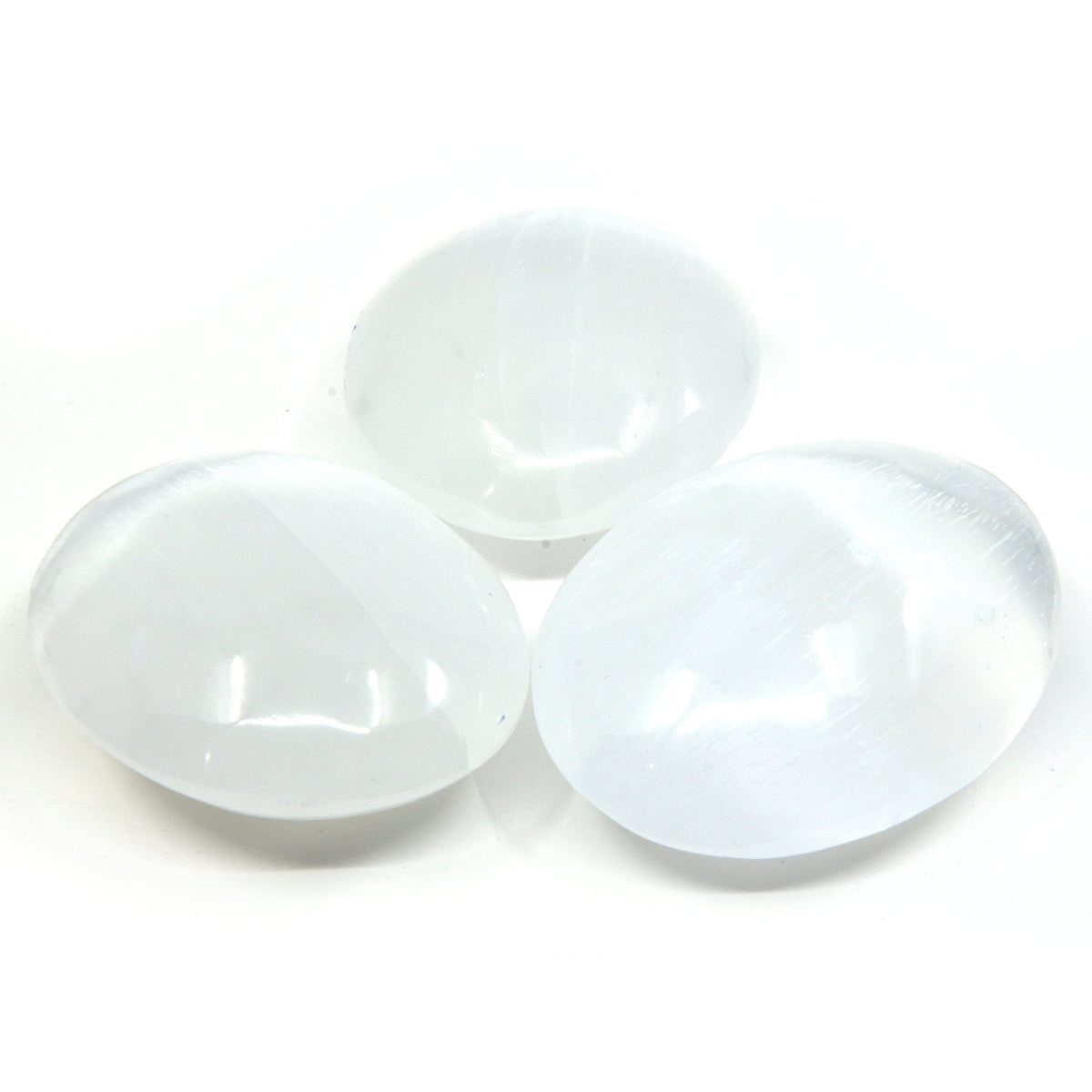 luminous white Selenite palm stone 5cm — Eternal Spirit