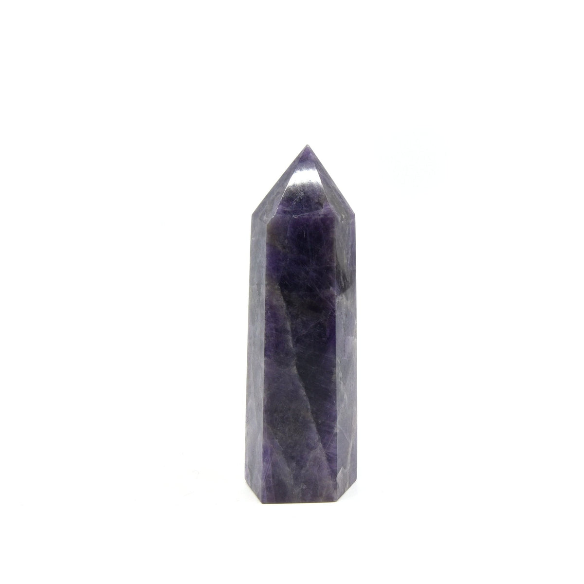 banded Chevron Amethyst generator point #895, macro view of crystal structure — Eternal Spirit