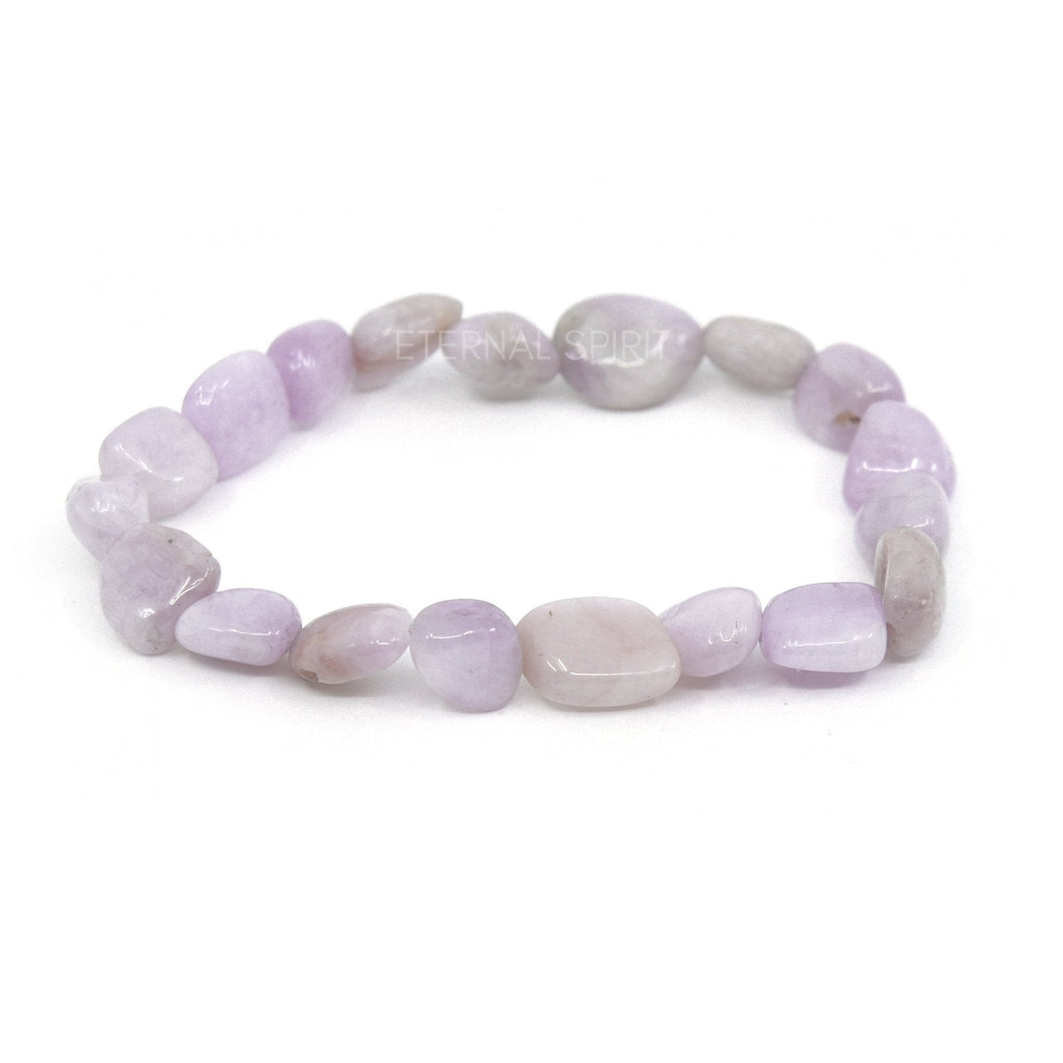 tumbled Kunzite bead bracelet with soft pink polished stones — Eternal Spirit