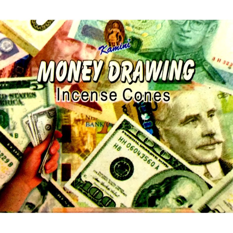 incense cones - kamini "money drawing", artisan packaging on white background — Eternal Spirit