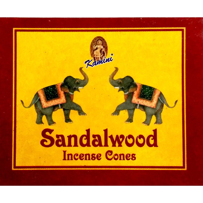 incense cones - kamini "sandalwood", artisan packaging on white background — Eternal Spirit