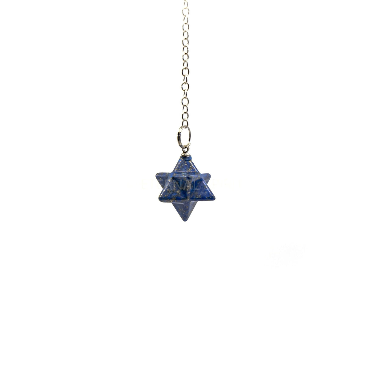 Deep Royal Blue Lapis Lazuli merkaba star pendulum on silver chain — Eternal Spirit