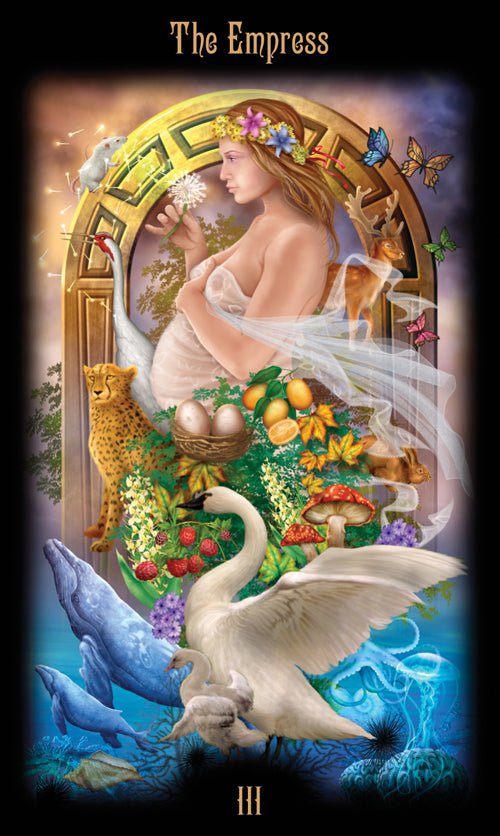 Legacy of the Divine Tarot card featuring the deck's enchanting card art — Eternal Spirit