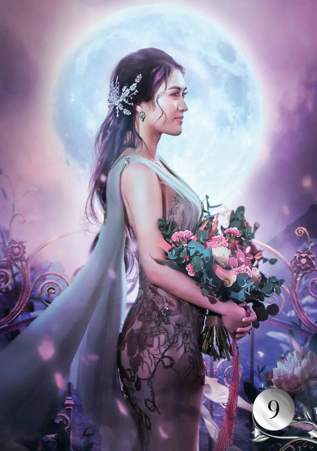 Sample card from the De La Nuit, Lenormand tarot deck — Eternal Spirit