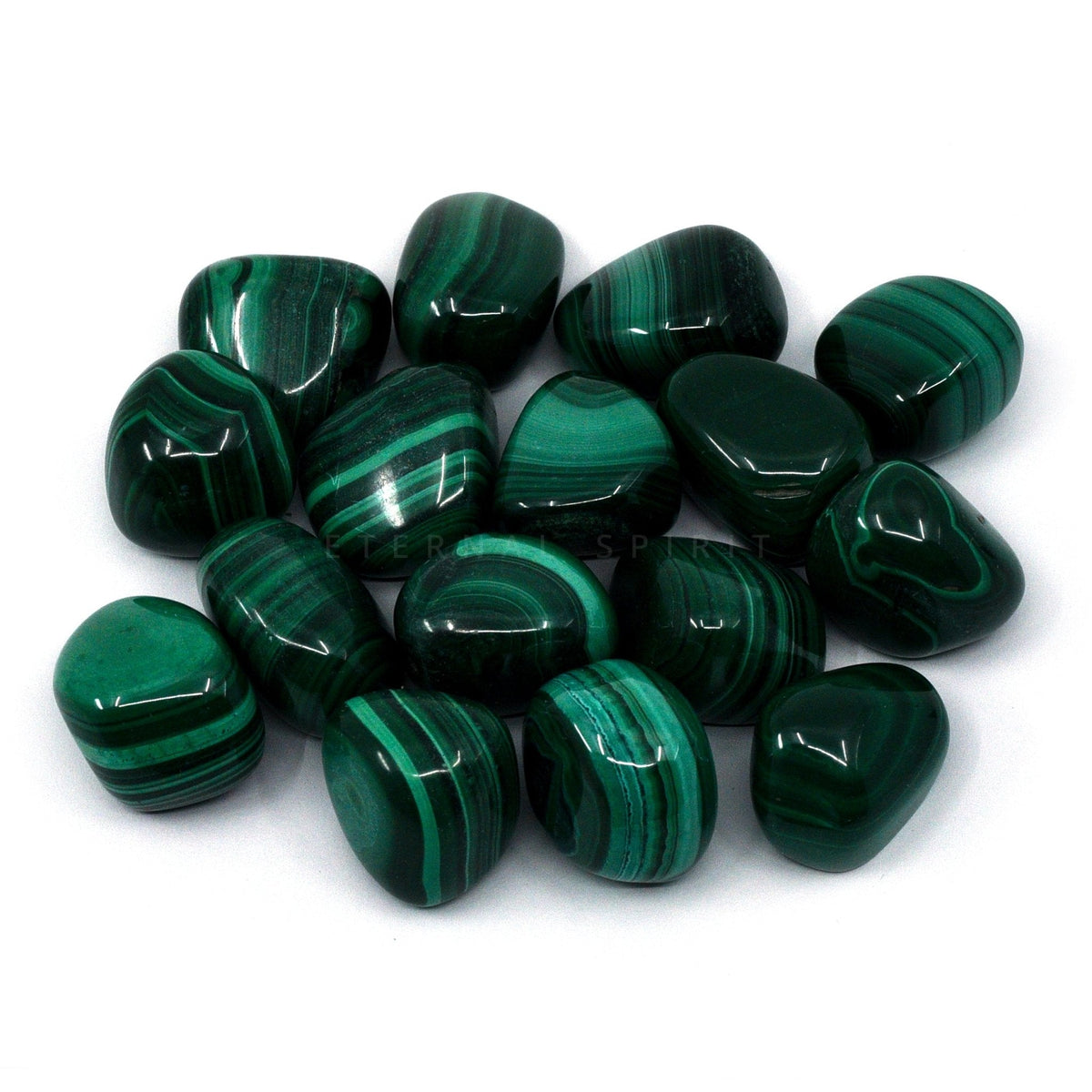 collection of polished Malachite tumble stones — Eternal Spirit