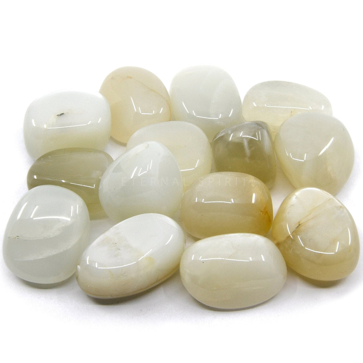 collection of polished Moonstone tumble stones — Eternal Spirit