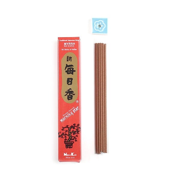 incense sticks - morning star "myrrh", artisan packaging on white background — Eternal Spirit