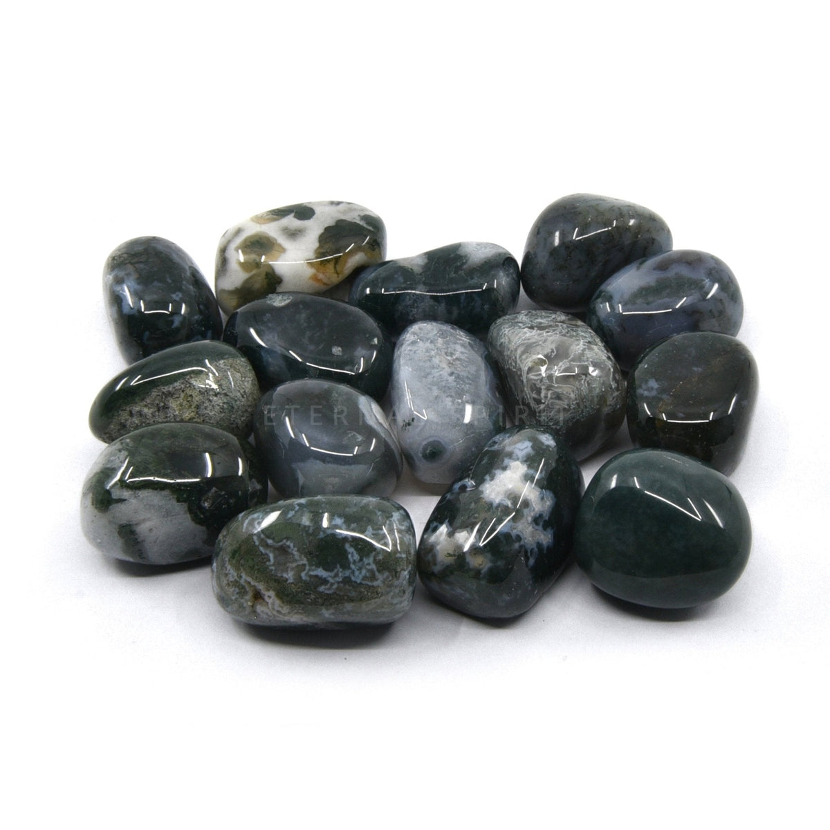 collection of polished Agate (Moss) tumble stones — Eternal Spirit