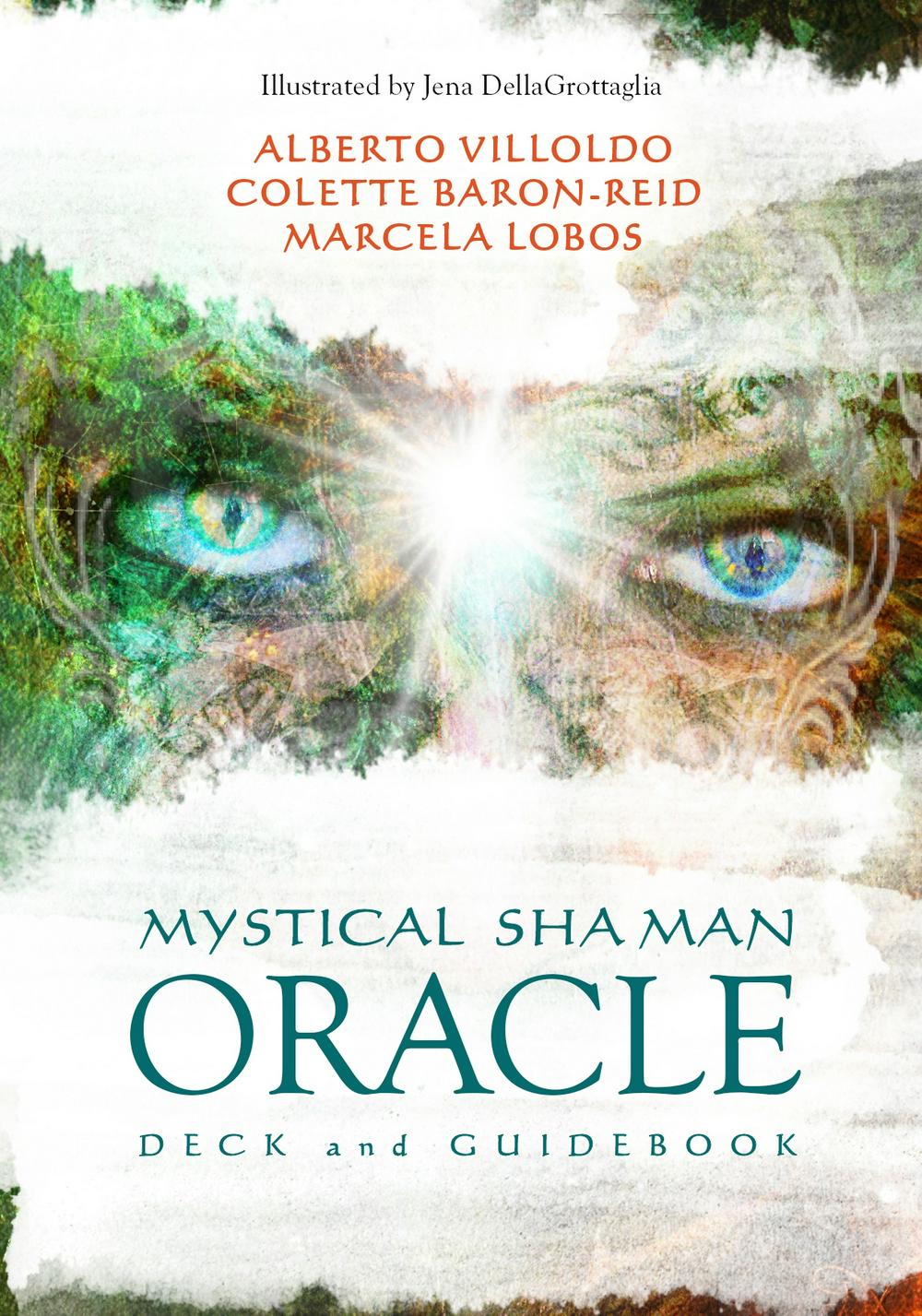 Mystical Shaman Oracle box with piercing green eyes and jungle scene — Eternal Spirit
