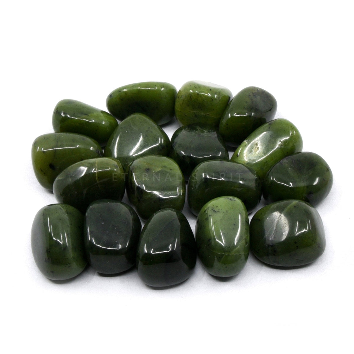 collection of polished Jade (Nephrite) tumble stones — Eternal Spirit